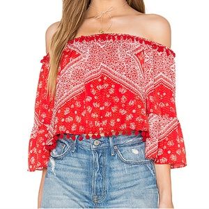 Tularosa alexa top red bandana print